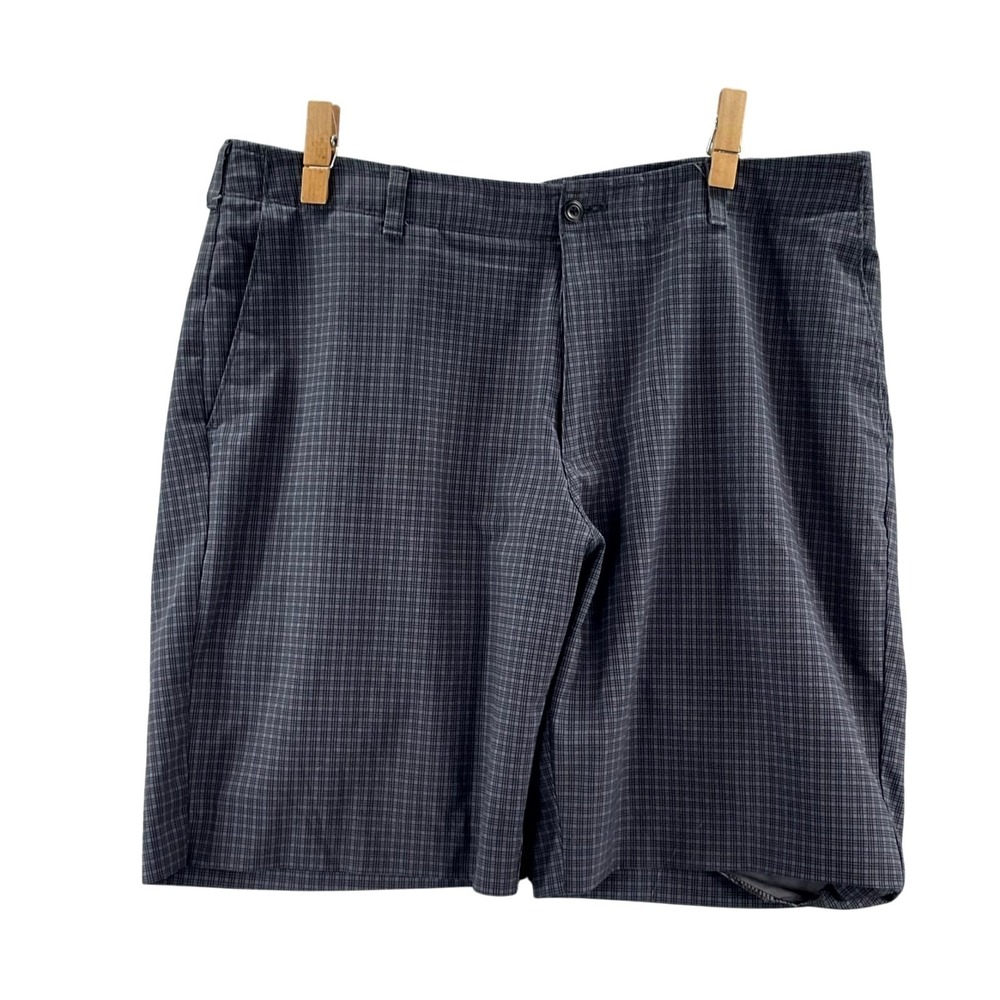 Ben Hogan Golf Shorts Men's 38 Black Gray Plaid Stretch‎ Performance Sportswear